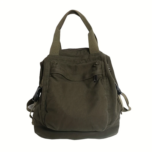 Stylish Large Size Unisex Army Green Canvas Backpack