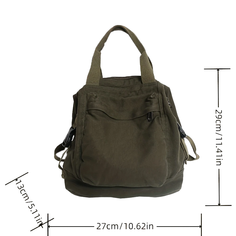 Stylish Large Size Unisex Army Green Canvas Backpack