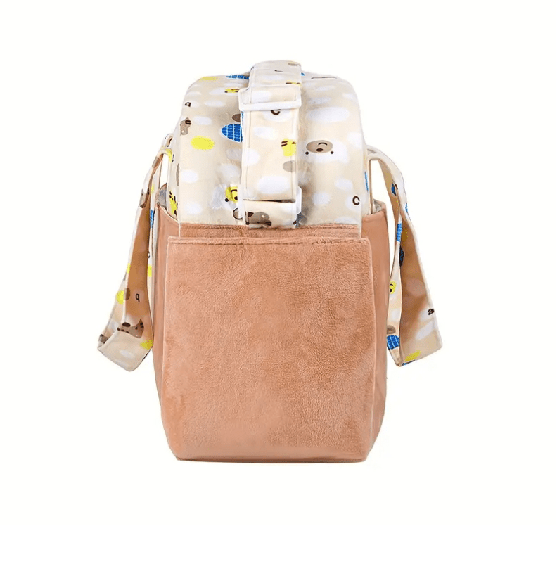 Velour Diaper Bag With Embroidered Giraffe Emblem - The Tote Place