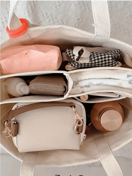 Canvas Tote Bag With Zippered Organizer Pockets - The Tote Place