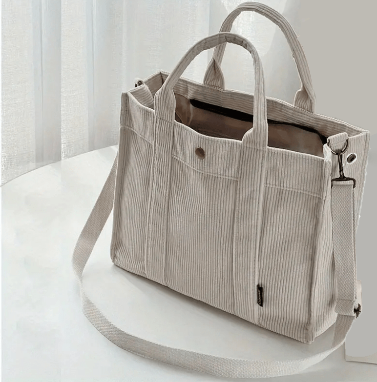 Chic Corduroy Tote Bag - The Tote Place