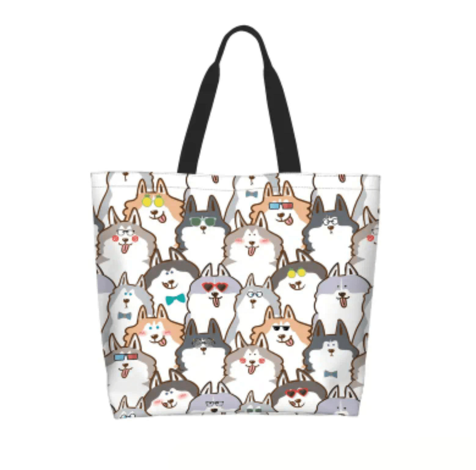 Extra Large Polyester Dog Print Tote Shopping Bag - The Tote Place