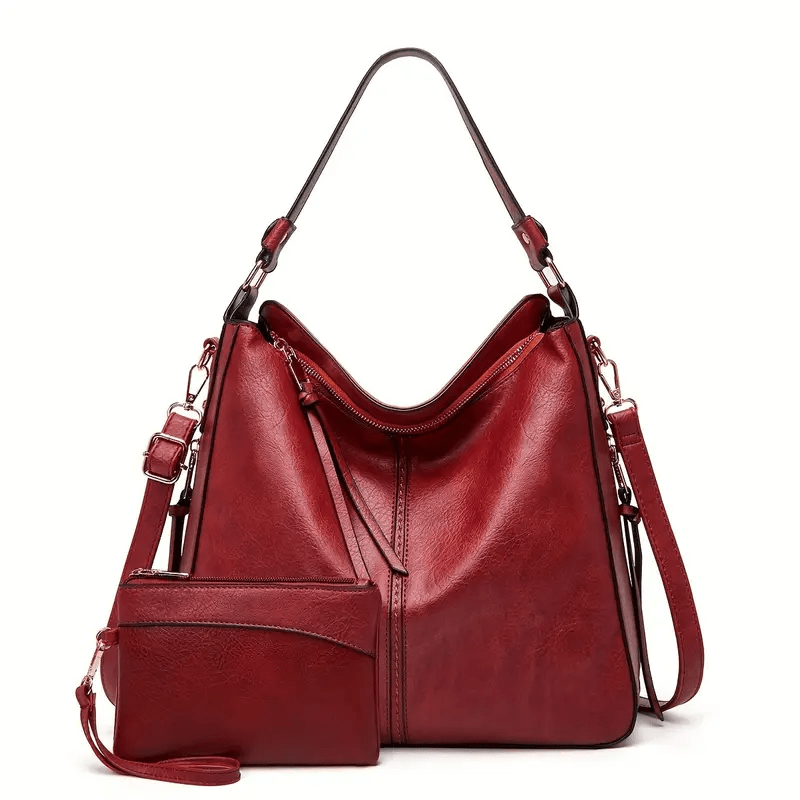 Chic Retro Large Capacity Handbag With Matching Wristlet Purse - The Tote Place
