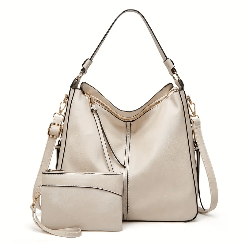 Chic Retro Large Capacity Handbag With Matching Wristlet Purse - The Tote Place