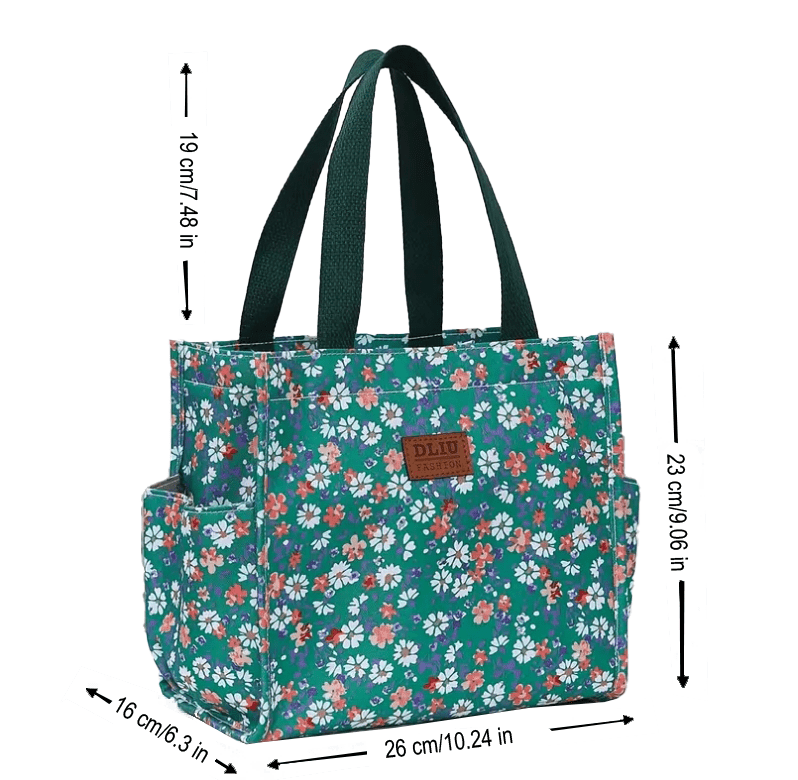 Small Casual Boxed Style Floral Purse Handbag Tote - The Tote Place