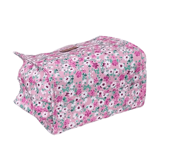 Small Casual Boxed Style Floral Purse Handbag Tote - The Tote Place