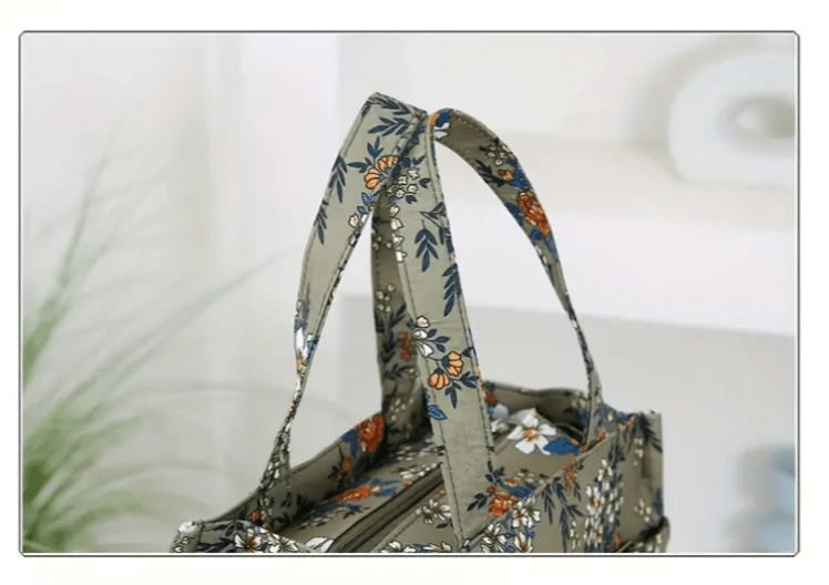 Boxed Style Floral Insulated Cooler Lunch Bag Tote - The Tote Place