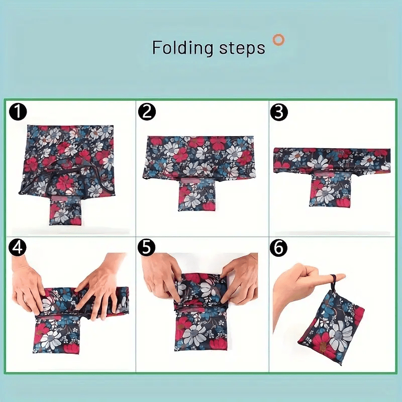 Large Foldable Floral Pattern Shopping Handbag - The Tote Place