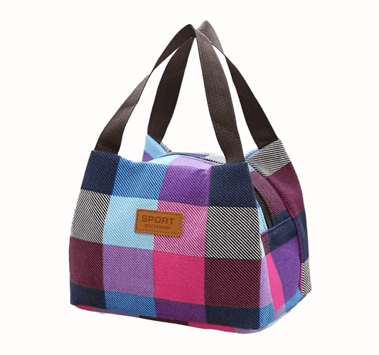 Small Handheld Plaid Lunch Bag - The Tote Place