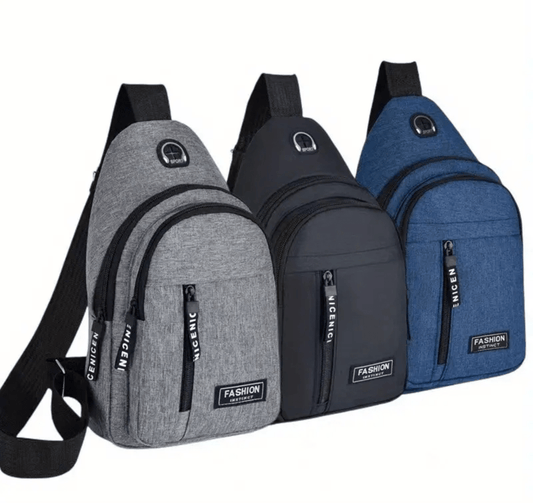 Unisex Waterproof Crossbody Zippered Compartments Sling Bag - The Tote Place
