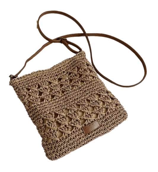 Small Woven Patterned Boho Crossbody Handbag Purse - The Tote Place