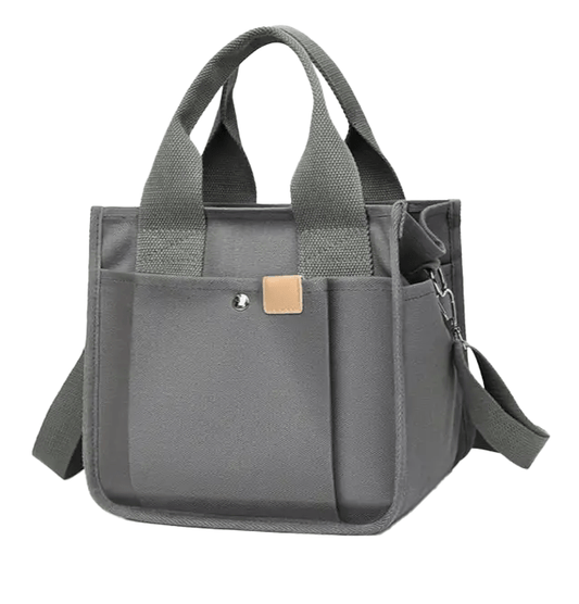 Unisex Small Canvas Zippered Shoulder Handbag - The Tote Place