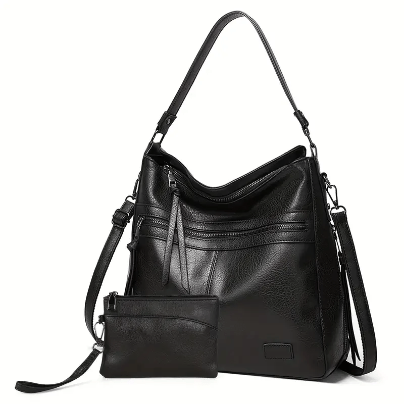 Soft Crossbody Handbag Matching Coin Purse Wristlet - The Tote Place