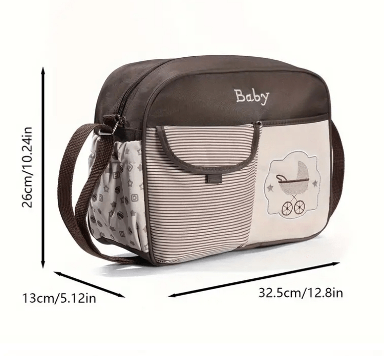 Striped Teddy Bear Waterproof Diaper Bag - The Tote Place