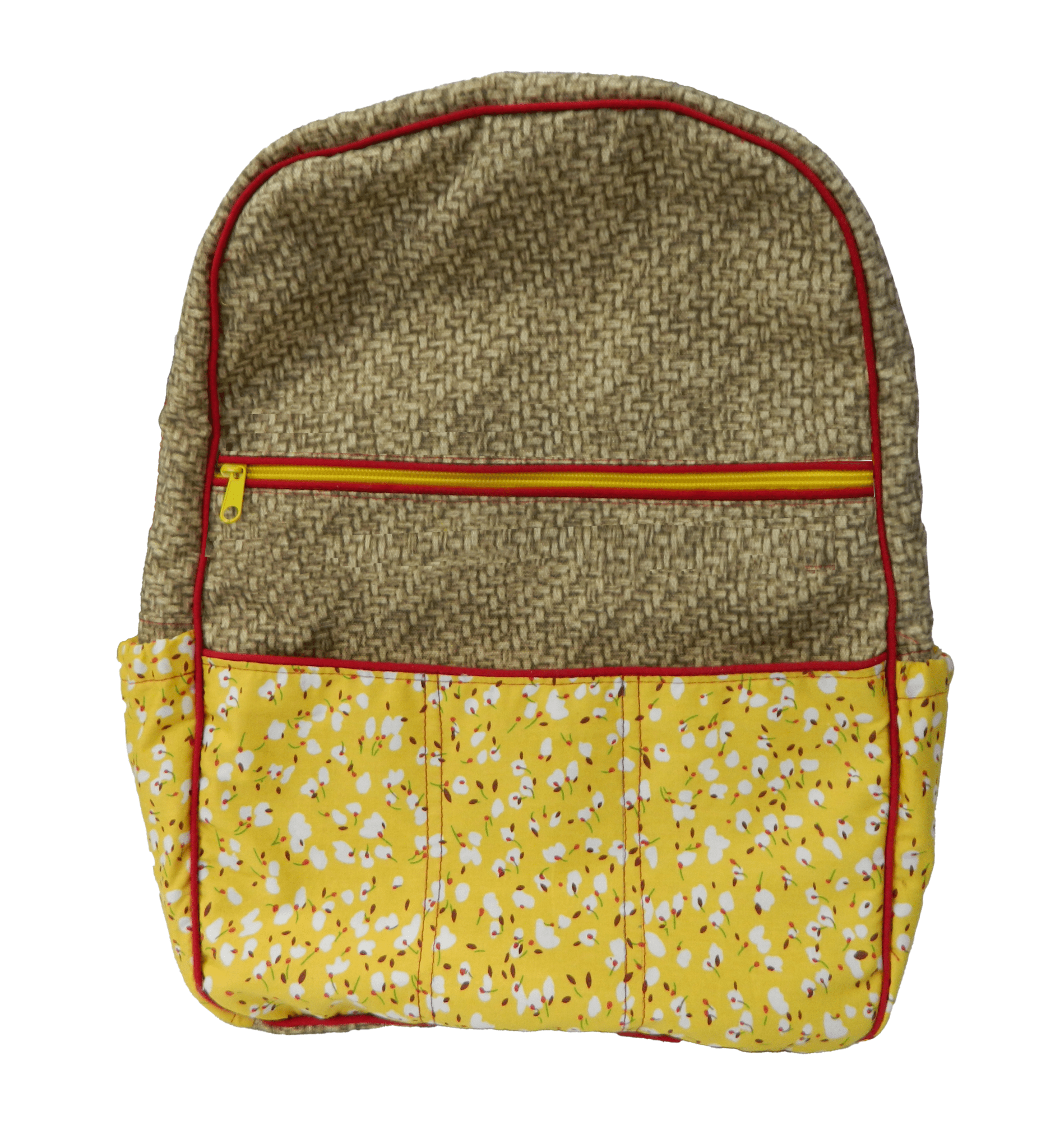 Handmade Basket Weave and Floral Print Girl’s Backpack - The Tote Place