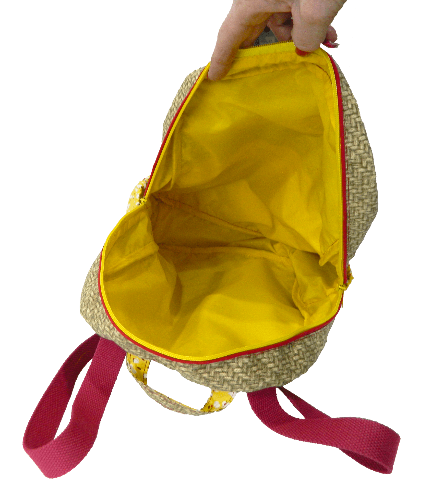 Handmade Basket Weave and Floral Print Girl’s Backpack - The Tote Place