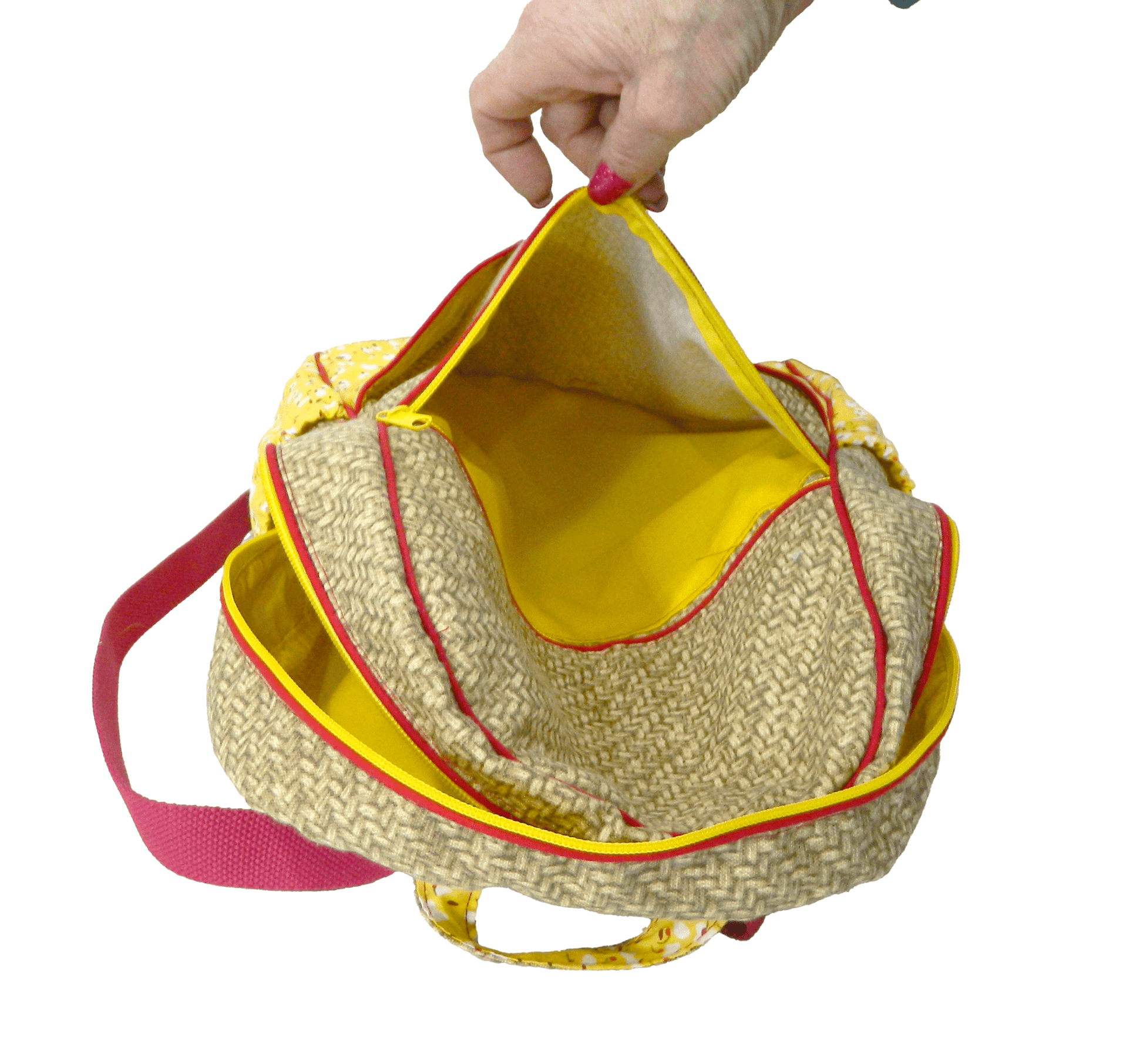 Handmade Basket Weave and Floral Print Girl’s Backpack - The Tote Place
