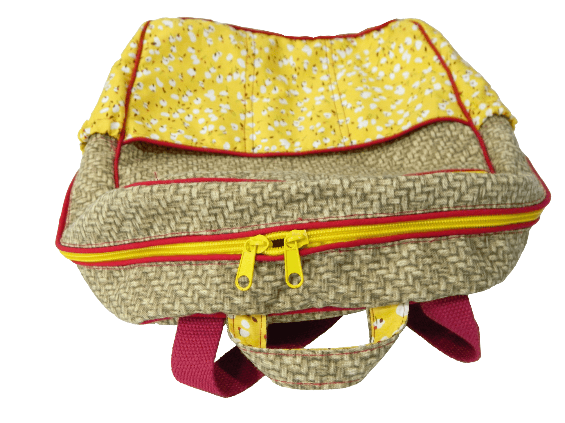 Handmade Basket Weave and Floral Print Girl’s Backpack - The Tote Place