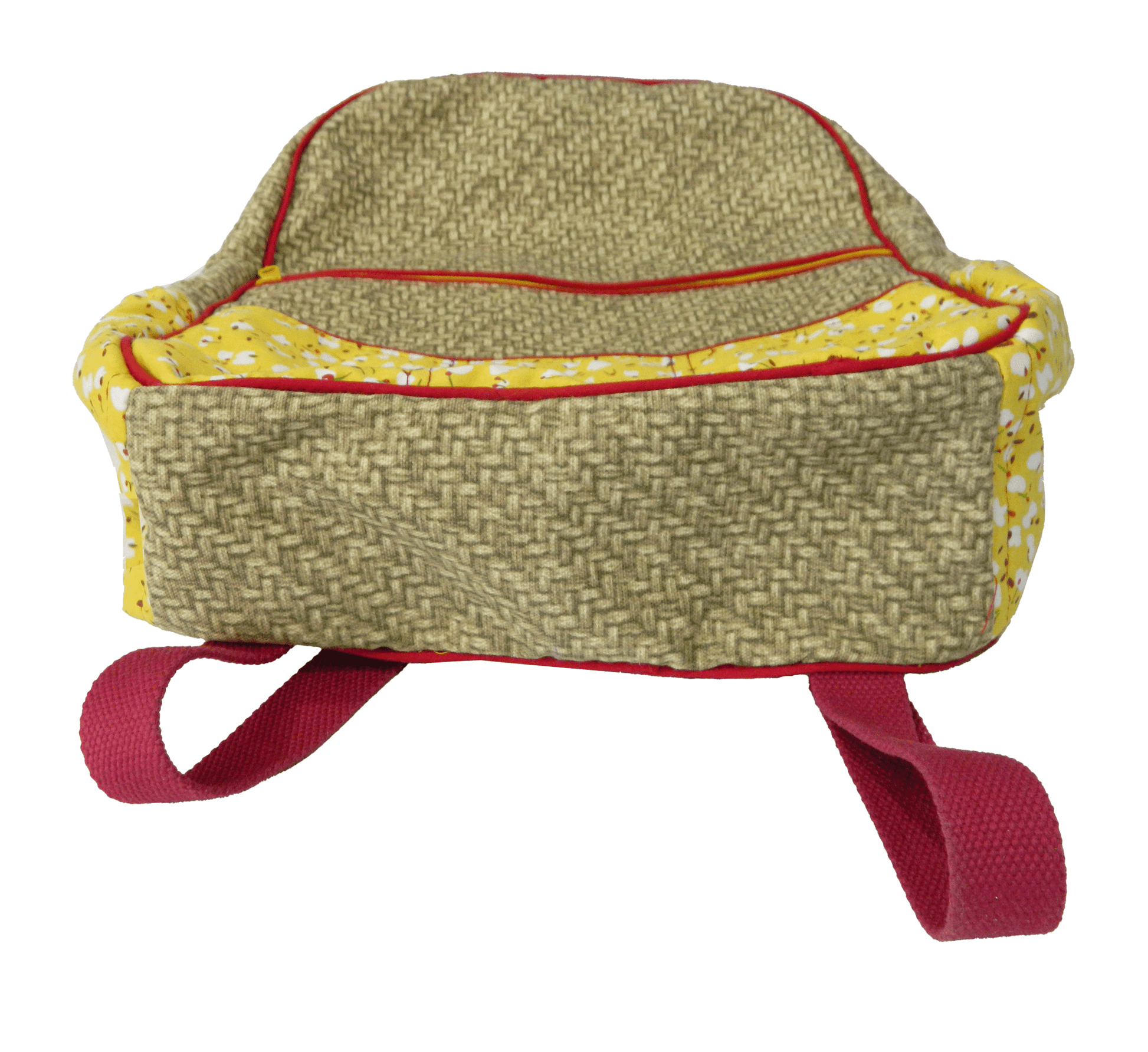 Handmade Basket Weave and Floral Print Girl’s Backpack - The Tote Place