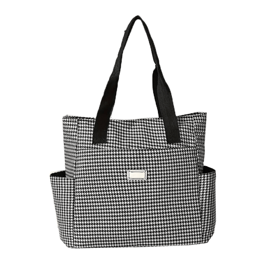 Classically Stylish Houndstooth Handbag Purse Tote - The Tote Place
