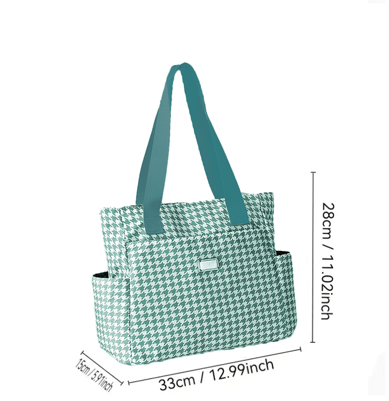 Classically Stylish Houndstooth Handbag Purse Tote - The Tote Place