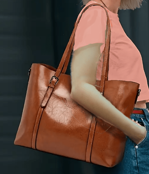 Vintage Style Women's Leather Satchel Purse Tote - The Tote Place