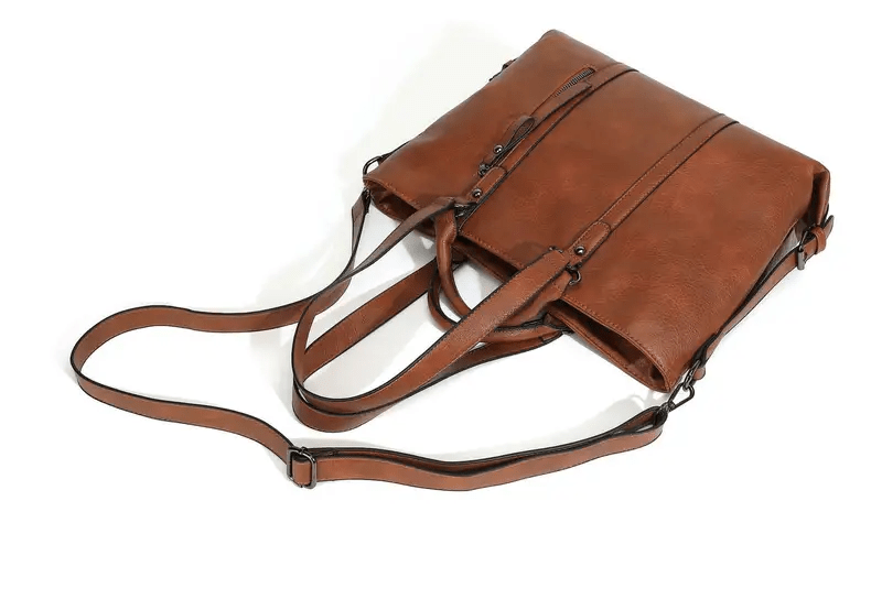 Vintage Style Women's Leather Satchel Purse Tote - The Tote Place