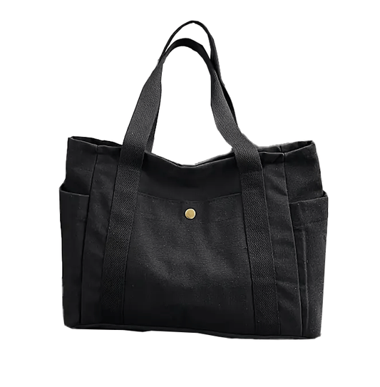 Spacious Large Canvas Tote Bag With Multiple Pockets - The Tote Place