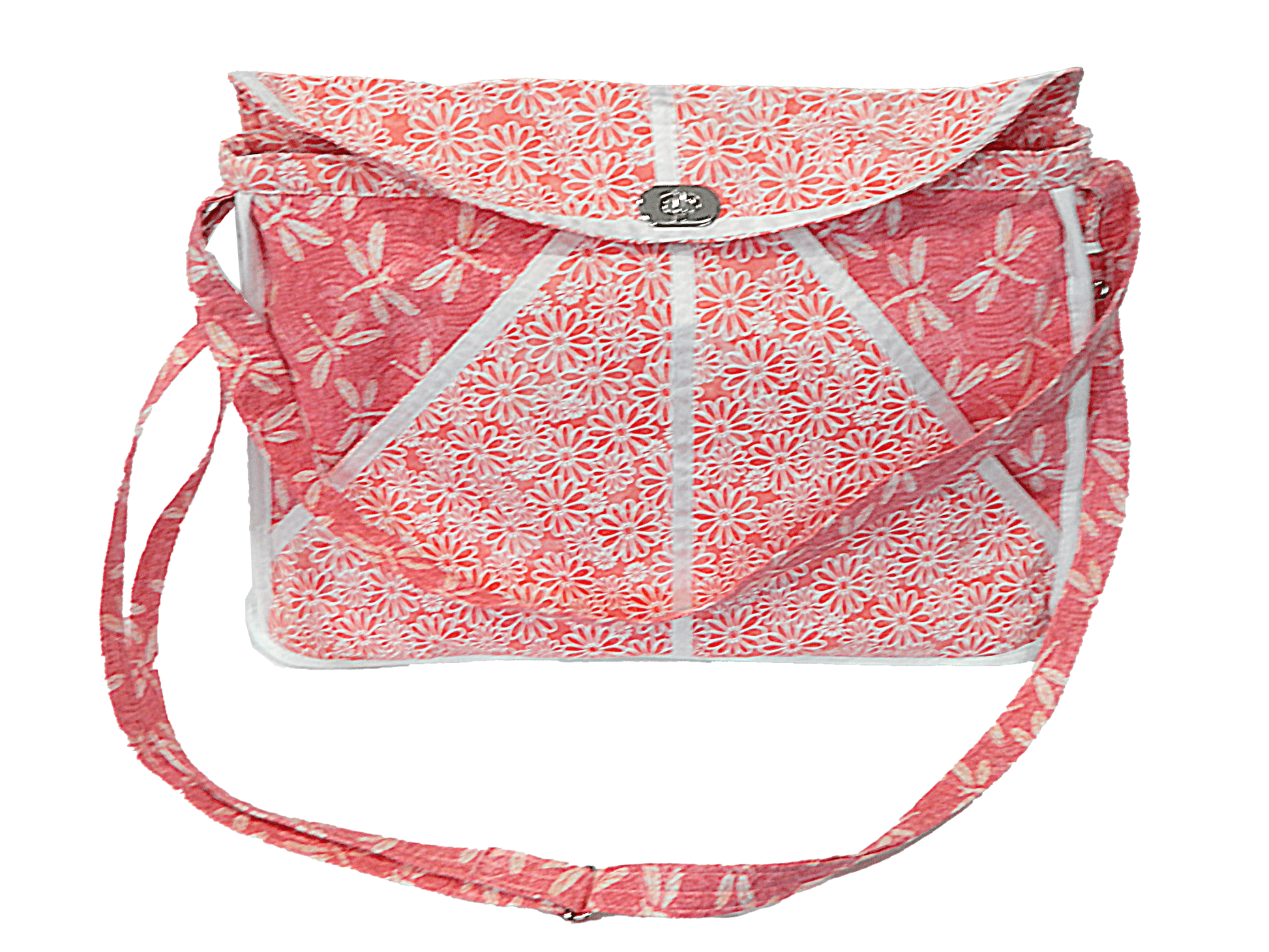 Flowers and Dragonflies Handmade Diaper Bag - The Tote Place