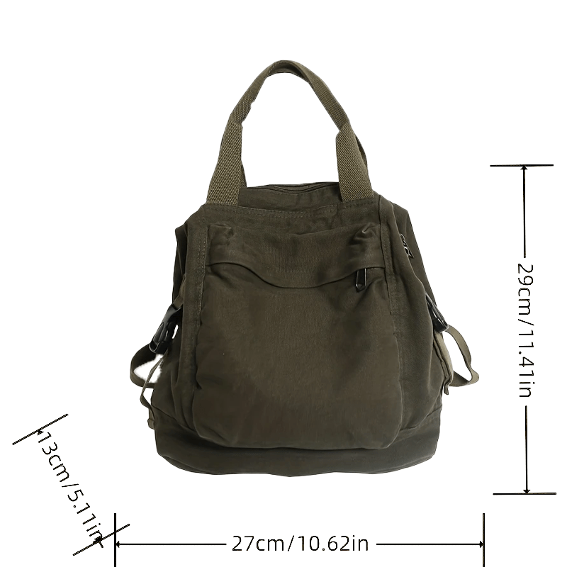 Stylish Large Size Unisex Army Green Canvas Backpack