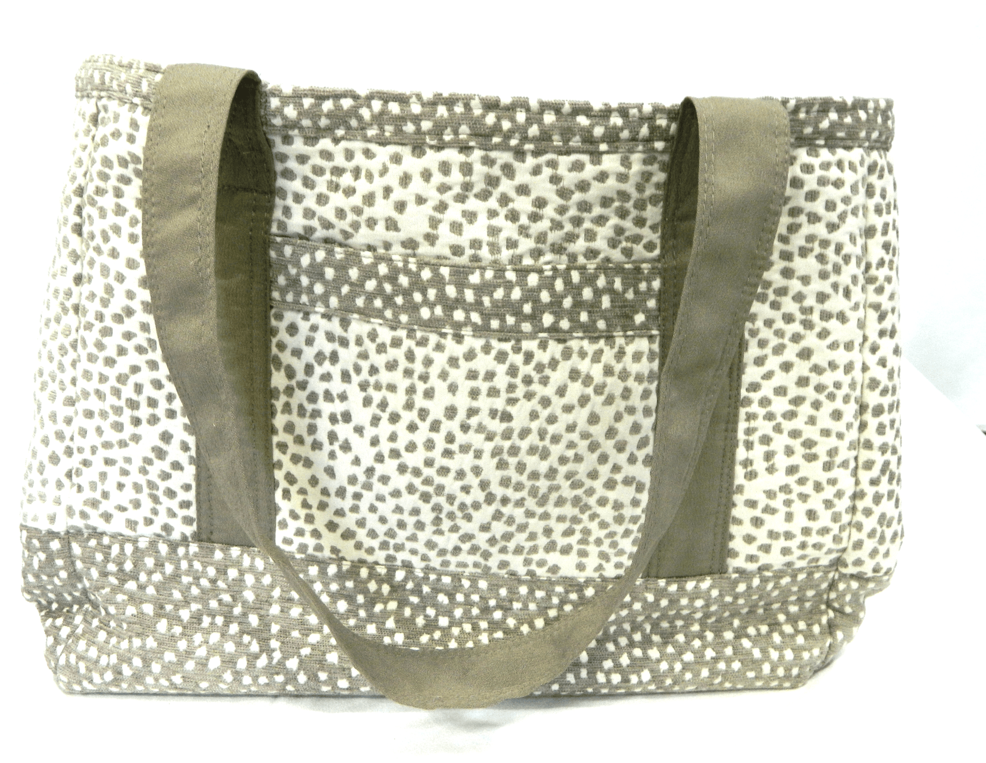 Trendy Taupe and Cream Colored Tote Purse Handbag - The Tote Place