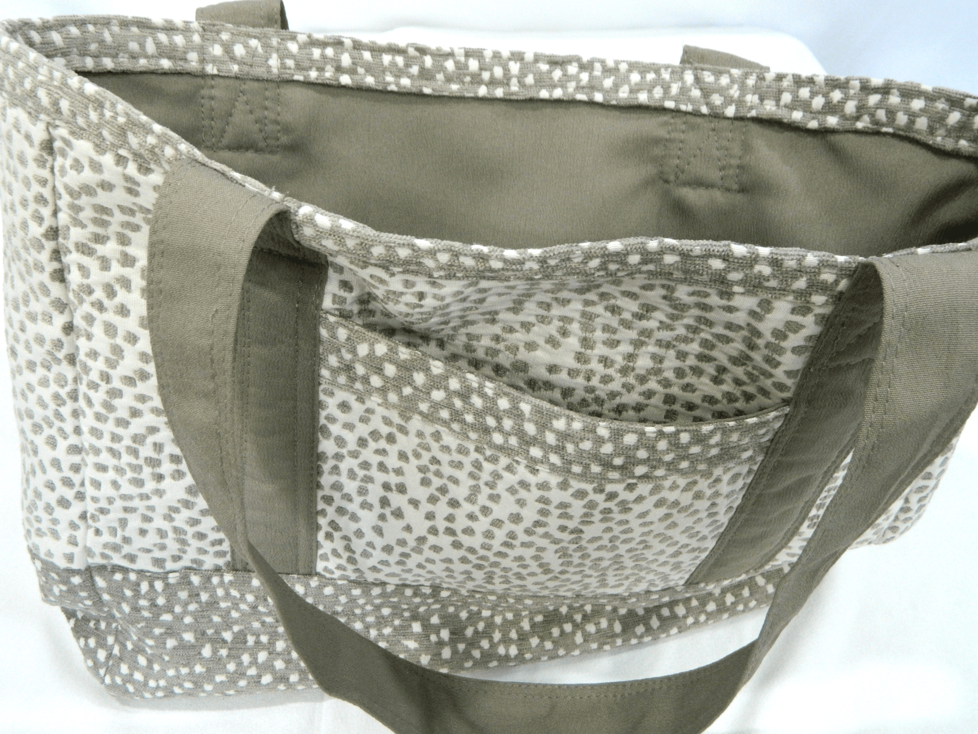 Trendy Taupe and Cream Colored Tote Purse Handbag - The Tote Place