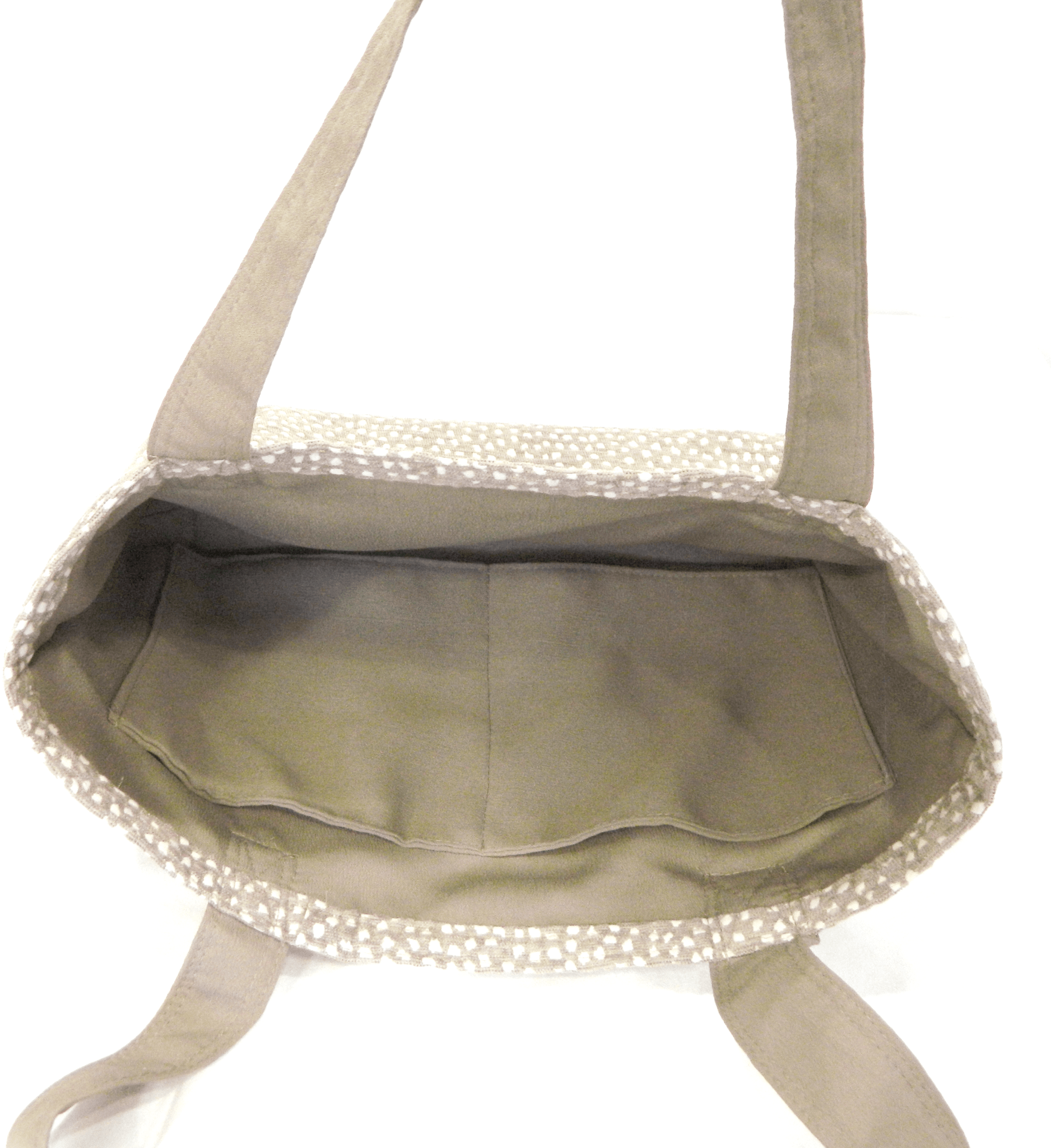 Trendy Taupe and Cream Colored Tote Purse Handbag - The Tote Place